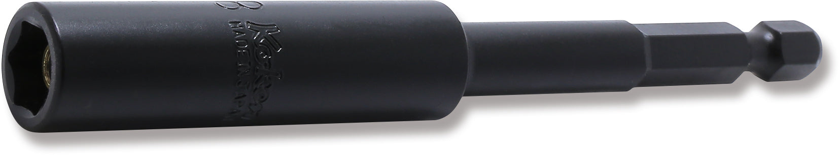 Ko-ken 115G.100-8FR 1/4 Hex Dr. Nut Setter with Plastic Protector  8mm 6 point Length 100mm Slide Magnet Turnable POM cover