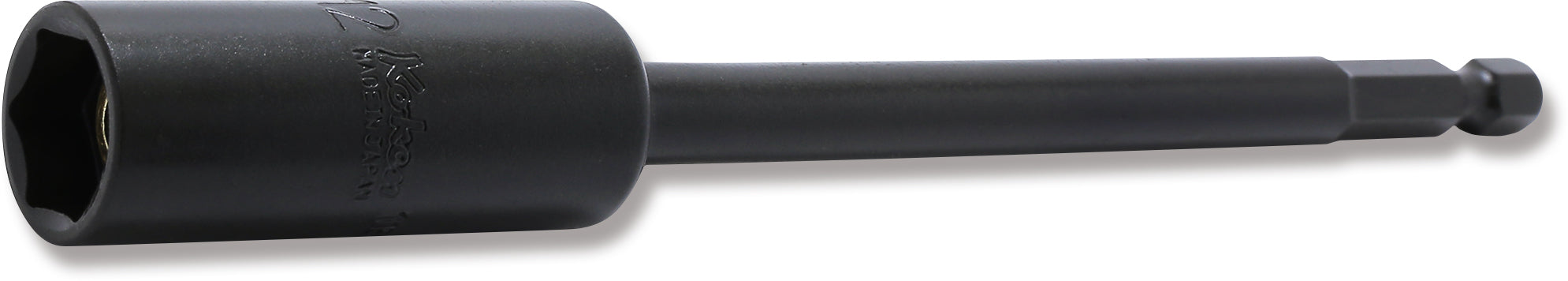 Ko-ken 115G.150-12FR 1/4 Hex Dr. Nut Setter with Plastic Protector  12mm 6 point Length 150mm Slide Magnet Turnable POM cover