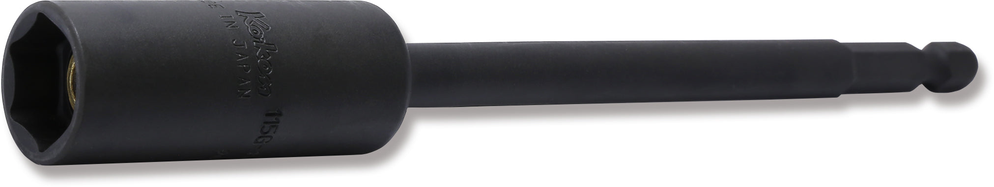 Ko-ken 115G.150-13FR 1/4 Hex Dr. Nut Setter with Plastic Protector  13mm 6 point Length 150mm Slide Magnet Turnable POM cover