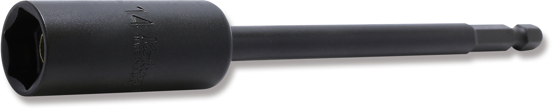 Ko-ken 115G.150-14FR 1/4 Hex Dr. Nut Setter with Plastic Protector  14mm 6 point Length 150mm Slide Magnet Turnable POM cover