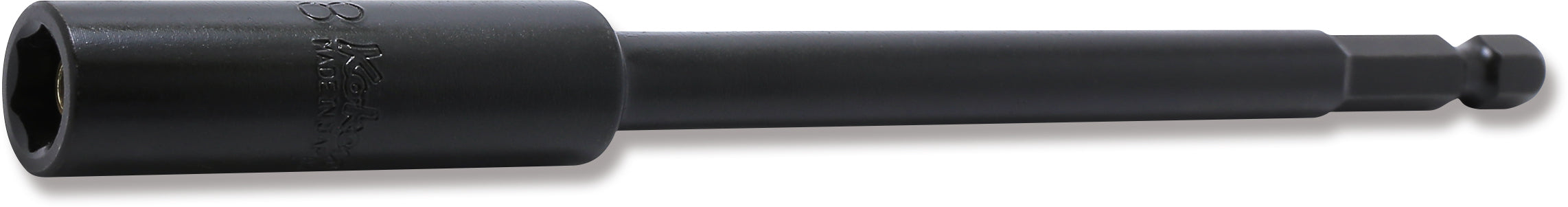 Ko-ken 115G.150-8FR 1/4 Hex Dr. Nut Setter with Plastic Protector  8mm 6 point Length 150mm Slide Magnet Turnable POM cover