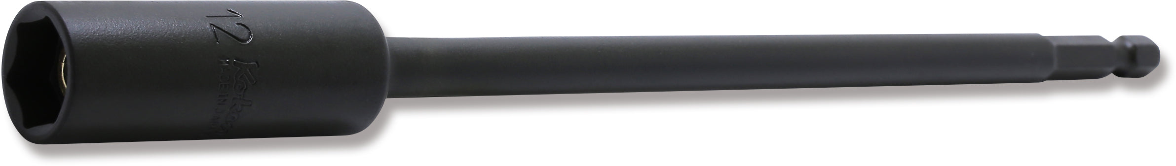 Ko-ken 115G.200-12FR 1/4 Hex Dr. Nut Setter with Plastic Protector  12mm 6 point Length 200mm Slide Magnet Turnable POM cover