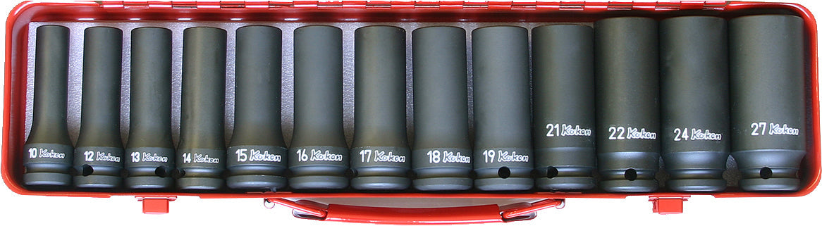 Ko-ken 14209M 1/2 Sq. Dr. Bit + Bit Holder Set  5-19mm Hex   10 pieces