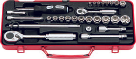 Ko-ken 2261M 1/4 Sq. Dr. 17 Piece Metric 6-Point Socket Set  4-12mm