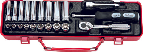 Ko-ken 2277 1/4 Sq. Dr. 21 Piece Metric 6-Point Socket Set  5.5-13mm