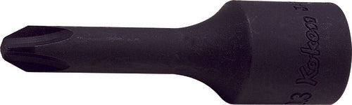 Ko-ken 3005-10 3/8 Sq. Dr. Bit Socket Slotted 1.6x10 Length 60mm