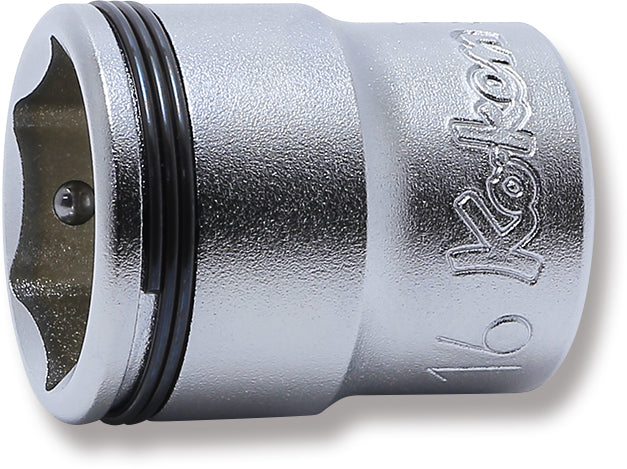 Ko-ken 3450M-17 3/8 Sq. Dr. Socket 17mm Nut Grip Length 28mm