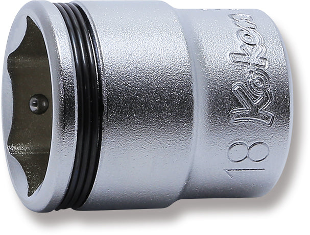 Ko-ken 3450M-19 3/8 Sq. Dr. Socket 19mm Nut Grip Length 29mm