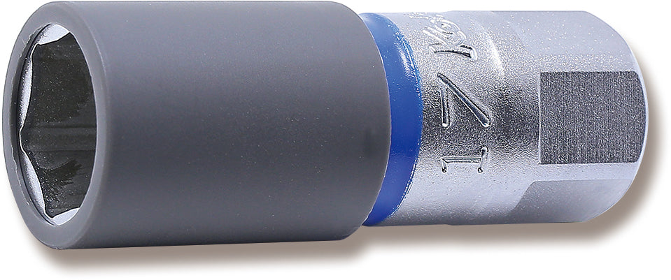 Ko-ken 4300PMZ.65-19 1/2 Sq. Dr. Wheel Nut Socket  19mm Extra Thin walled Length 65mm Color coded Protector