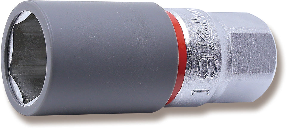 Ko-ken 4300PMZ.65-21 1/2 Sq. Dr. Wheel Nut Socket  21mm Extra Thin walled Length 65mm Color coded Protector