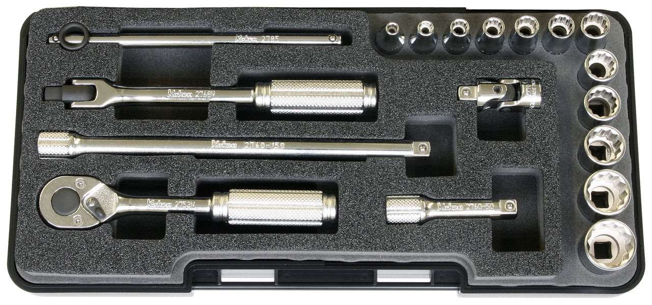 Ko-ken P2285Z 1/4 Sq. Dr. Socket Set Z-series 26 pieces