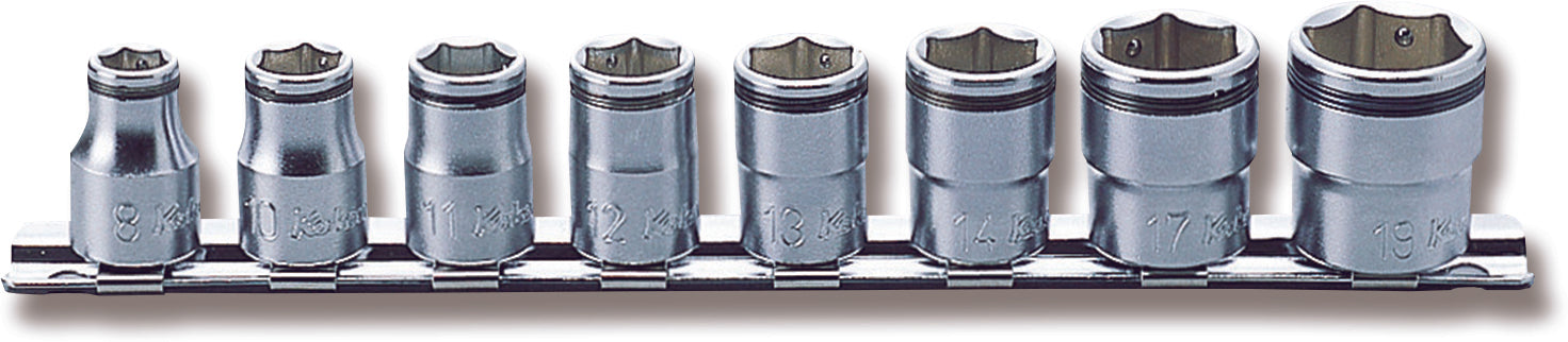 Ko-ken RS3450MH/6 3/8 Sq. Dr. Socket set 8mm-17mm Nut Grip 150mm 6 pieces