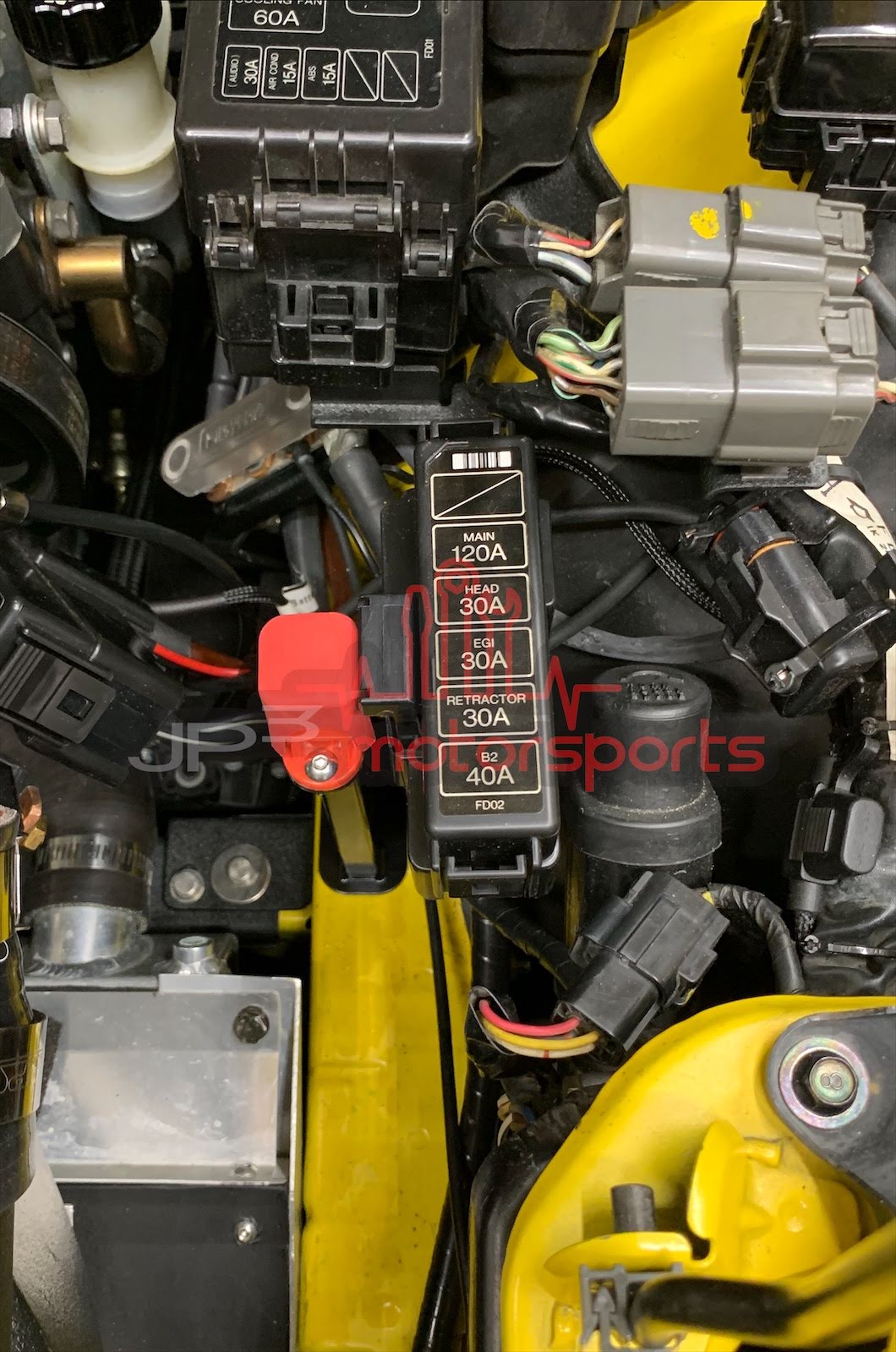Mazda RX7 FD3S Battery Fuse Block Bracket (Relocated Batteries - Black)