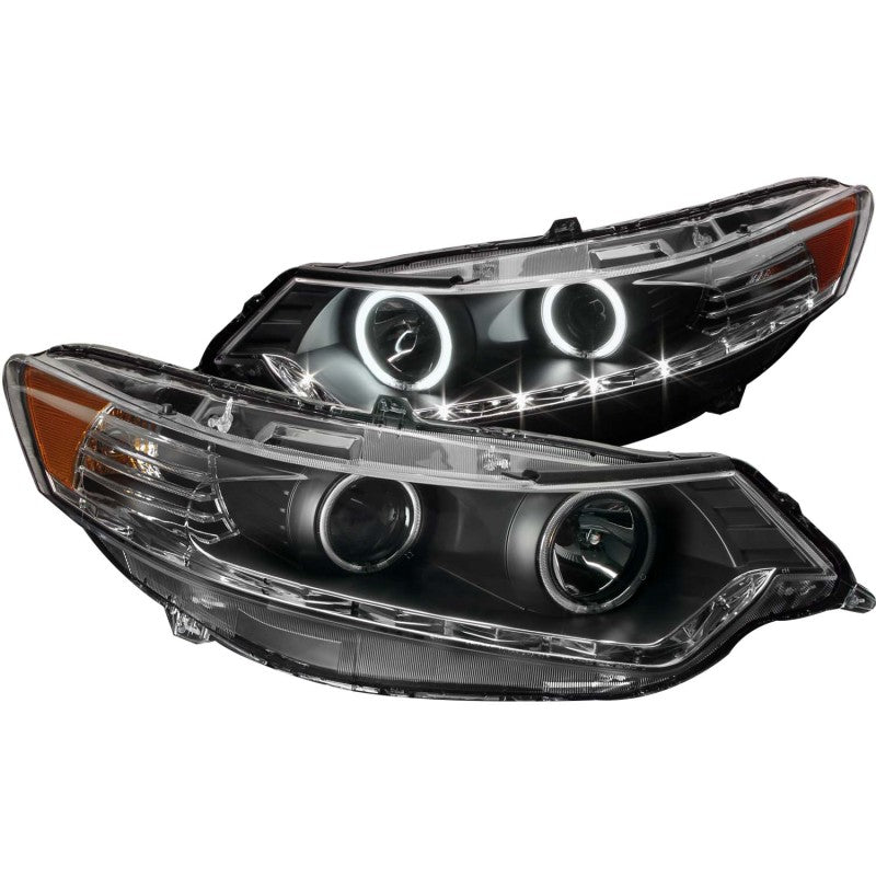 ANZO 2009-2012 Acura Tsx Projector Headlights w/ Halo Black (CCFL) (HID  Compatible)