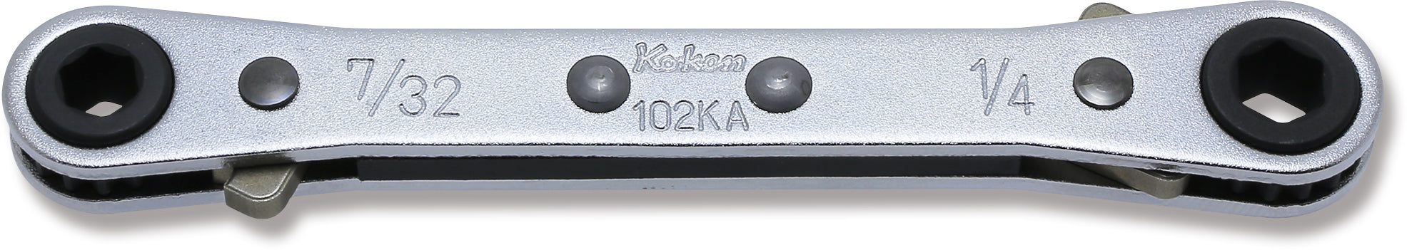 Ko-ken 102KM.BH-10.12X13.14 Ratcheting Ring Wrench  10-12x13-14mm 12 point Length 146mm Reversible 4 sizes