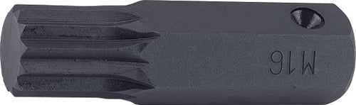 Ko-ken 107.16-M18(L100) 16mm Hex Dr. Bit XZN M18 Triple Square Length 100mm