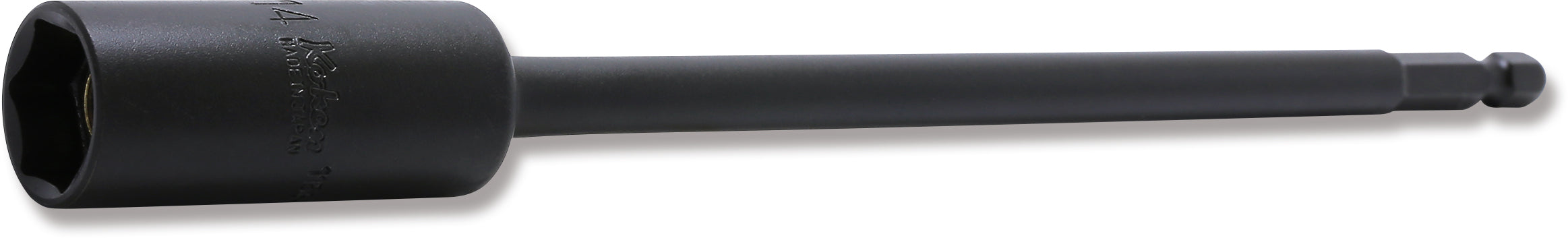Ko-ken 115G.200-14FR 1/4 Hex Dr. Nut Setter with Plastic Protector  14mm 6 point Length 200mm Slide Magnet Turnable POM cover