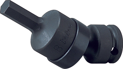 Ko-ken 13430M-6 3/8 Sq. Dr. Universal Bit Socket  6mm Hex Length 74mm