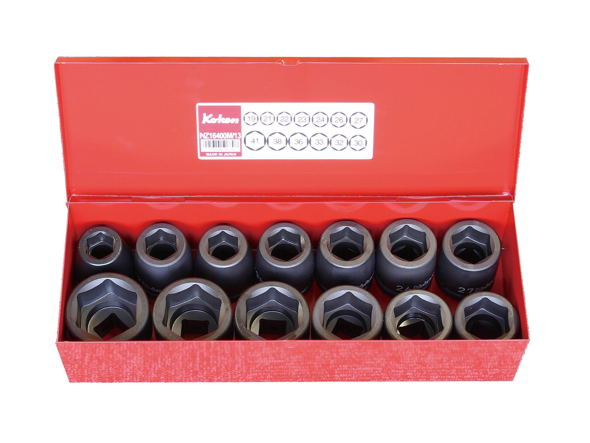 Ko-ken 16201M-01 3/4 Sq. Dr. Thin Wall Socket Set  19-41mm 6 point   13 pieces