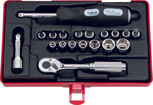 Ko-ken 2275 1/4 Sq. Dr. Socket set   6 point   19 pieces
