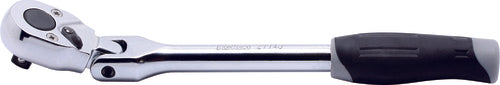 Ko-ken 2774JS 1/4 Sq. Dr. Ratchet Handle  20 teeth Short Length 116mm Flexible Head Plastic Handle