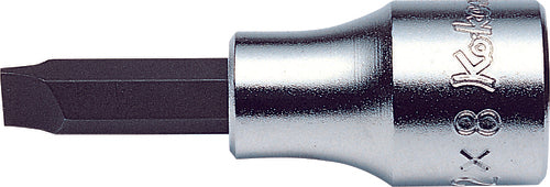 Ko-ken 3005-8 3/8 Sq. Dr. Bit Socket Slotted 1.2X8  Length 60mm