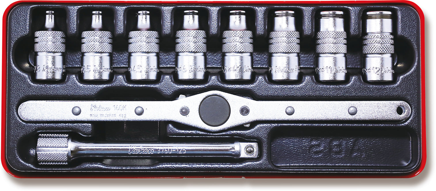 Ko-ken 3264 3/8 Sq. Dr. Tap Holder Set      10 pieces