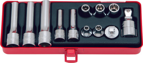 Ko-ken 4254 3/8, 1/2 Sq. Dr. 12 Piece TORXÂ® Short/Deep Socket set E6-E14