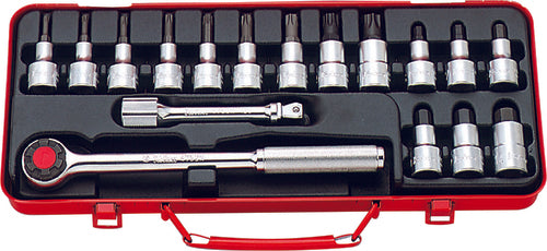 Ko-ken 4276 1/2 Sq. Dr. Bit Socket 17 piece Hex / TORXÂ® set