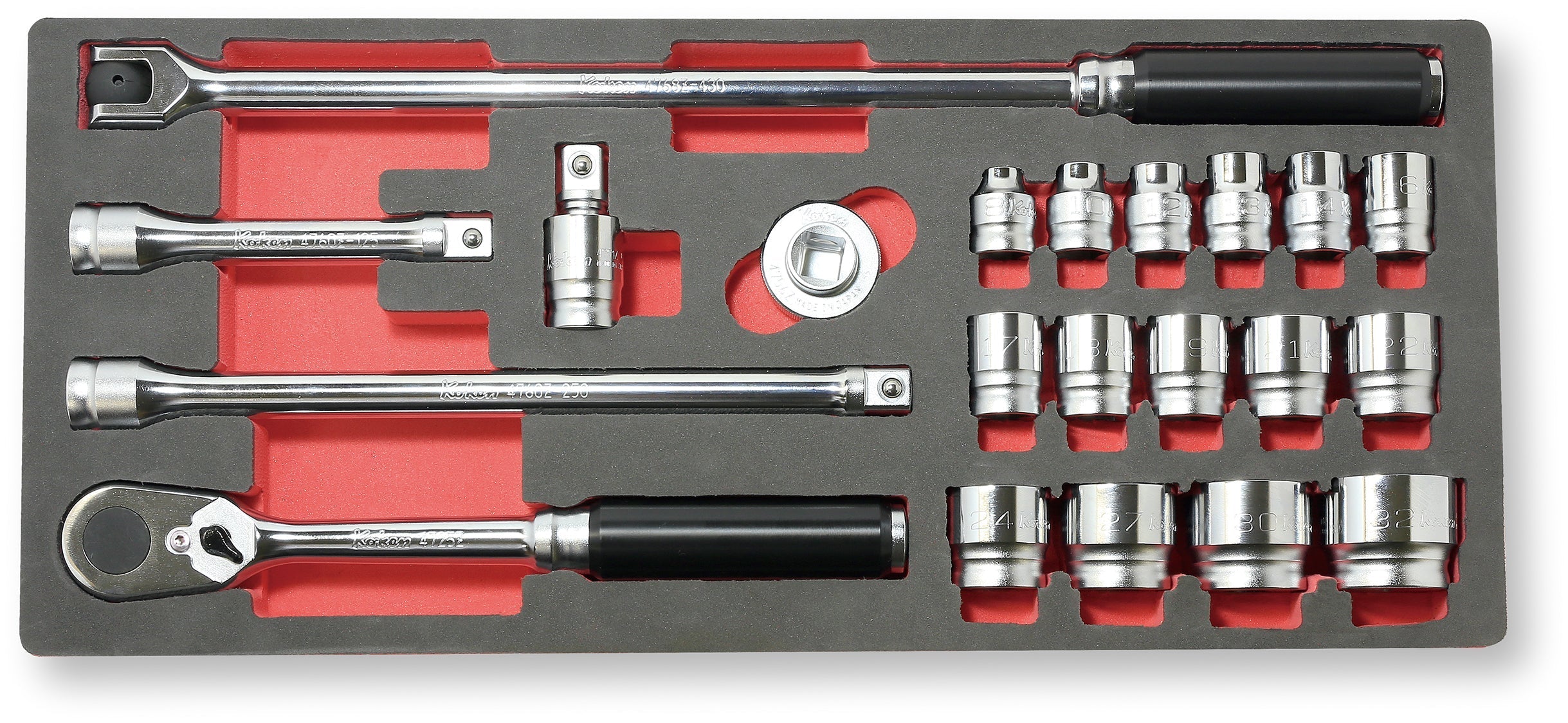 Ko-ken 4285ZE 1/2 Sq. Dr. 11 Piece Z-Series 6-Point Metric Socket set  10-24mm