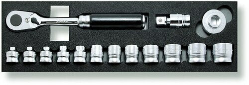 Ko-ken 3285ZE-72T 3/8 Sq. Dr. 9 Piece Z-Series 6-Point Metric Socket set  8-19mm