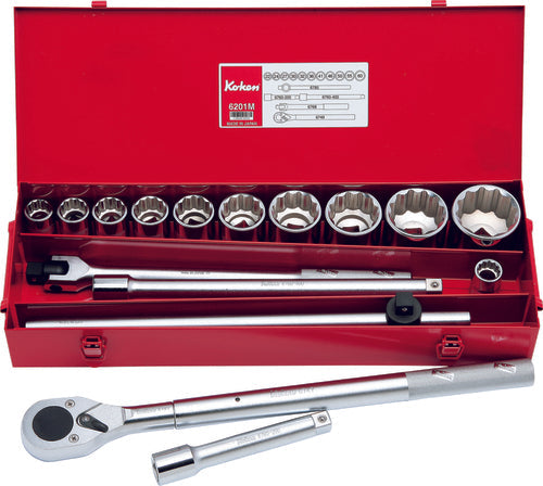 Ko-ken 6212A 3/4 Sq. Dr. 12 Piece 12-Point SAE Socket Set  7/8-2"