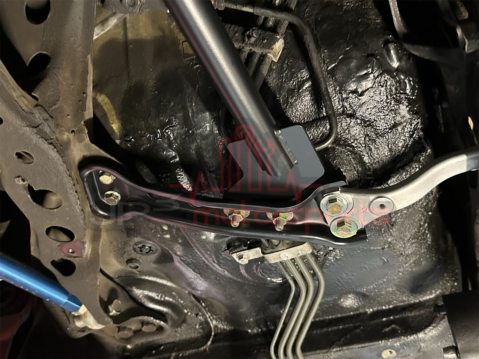 Mazda RX7 FD3S Rear Subframe Tubular Reinforcement Cross Brace and Mounting Bracket Combo Kit