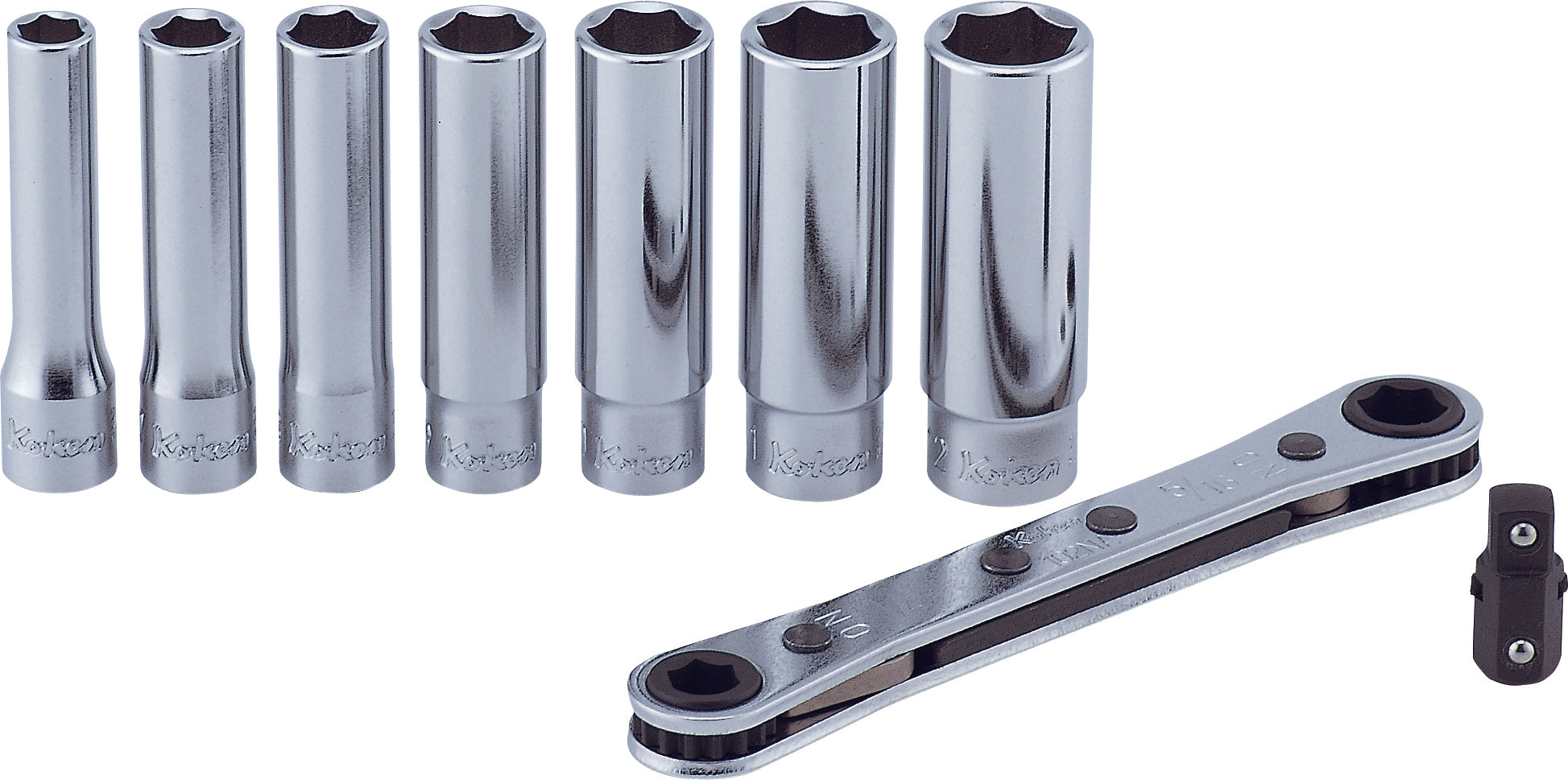 Ko-ken RS13025/8-L50 3/8 Sq. Dr. 8 Piece TORXÂ® Bit Socket set T20-T55  Length 50mm