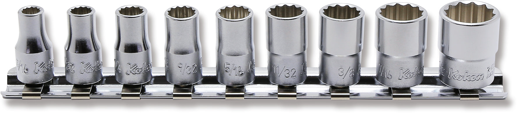 Ko-ken RS2405M/12 1/4 Sq. Dr. Socket set  4-14mm 12 point 200mm  12 pieces