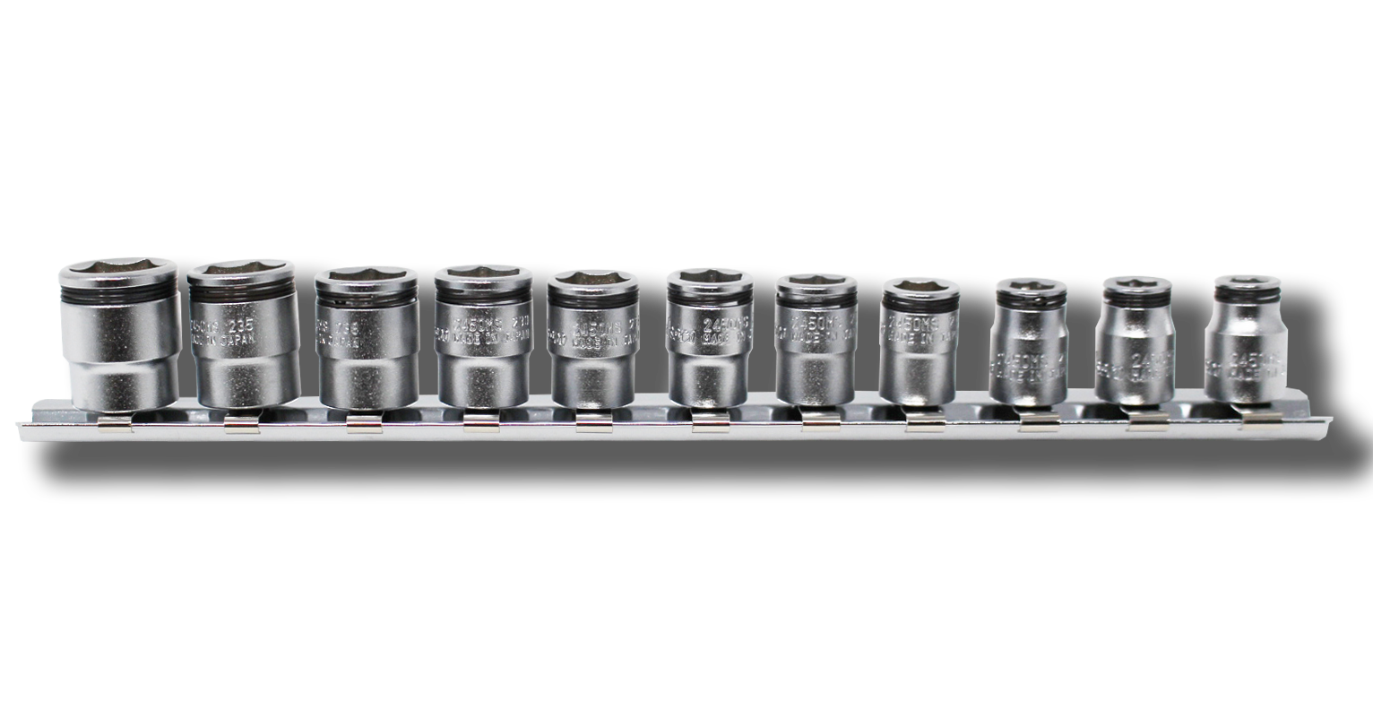 Ko-ken RS2450MS/6 1/4 Sq. Dr. Short NUT GRIPÂ® Socket Set,  7-14mm - 6 pieces