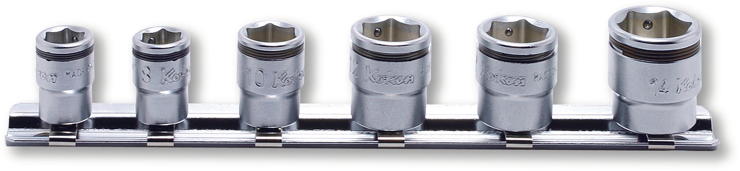 Ko-ken RS2455AS/9 1/4 Sq. Dr. 12 point NUT GRIPÂ® Socket Set  7/32 - 9/16 -  9 pieces