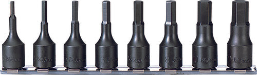 Ko-ken RS3012M/8-L52 3/8 Sq. Dr. Bit Socket set  3mm-12mm Hex 200mm  8 pieces