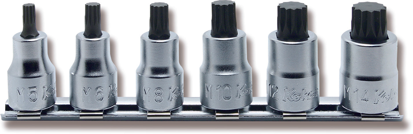 Ko-ken RS3020/7-L50 3/8 Sq. Dr. Bit Socket set XZN M4-M14 Triple Square 200mm  7 pieces