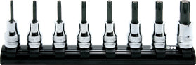 Ko-ken RS3025/9-HOLE 3/8 Sq. Dr. 9 Piece Tamper-Resistant TORXÂ® Bit Socket set T10H-T50H