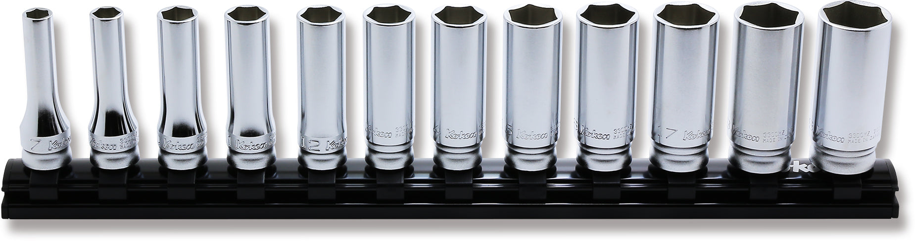 Ko-ken RS3300MZ/8 3/8 Sq. Dr. Socket set  8-19mm 6 point 200mm Z-series 8 pieces