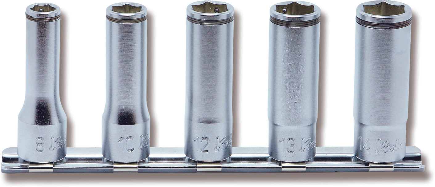 Ko-ken RS3350X/11 Special 3/8 Sq. Dr. Semi-Deep Socket set  8-19mm Nut Grip   11 pieces