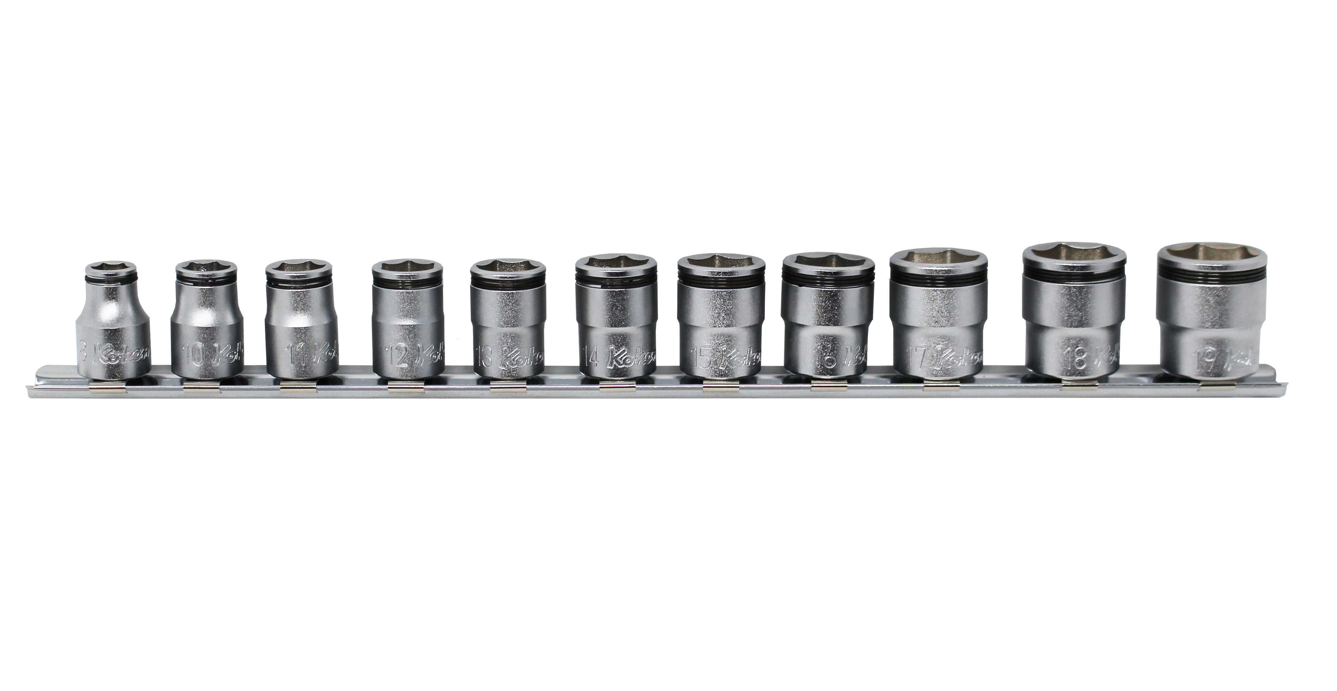 Ko-ken RS3450M/8 3/8 Sq. Dr. Socket set  8mm-19mm Nut Grip 200mm  8 pieces