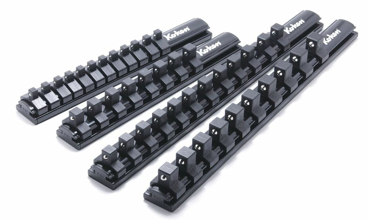 Ko-ken RSAL200-3/8X8 Magnetic Aluminum Rail  3/8 Plastic Clip x 8 pieces  200mm