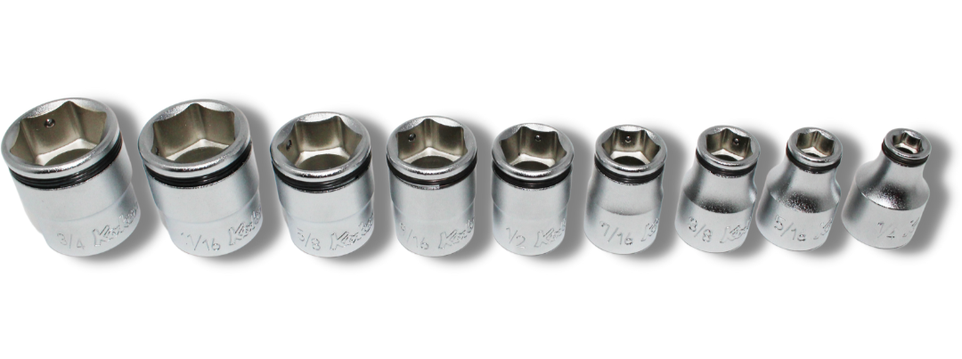 Ko-ken RS3450M/10 3/8 Sq. Dr. Socket set  10mm-22mm Nut Grip 250mm  10 pieces