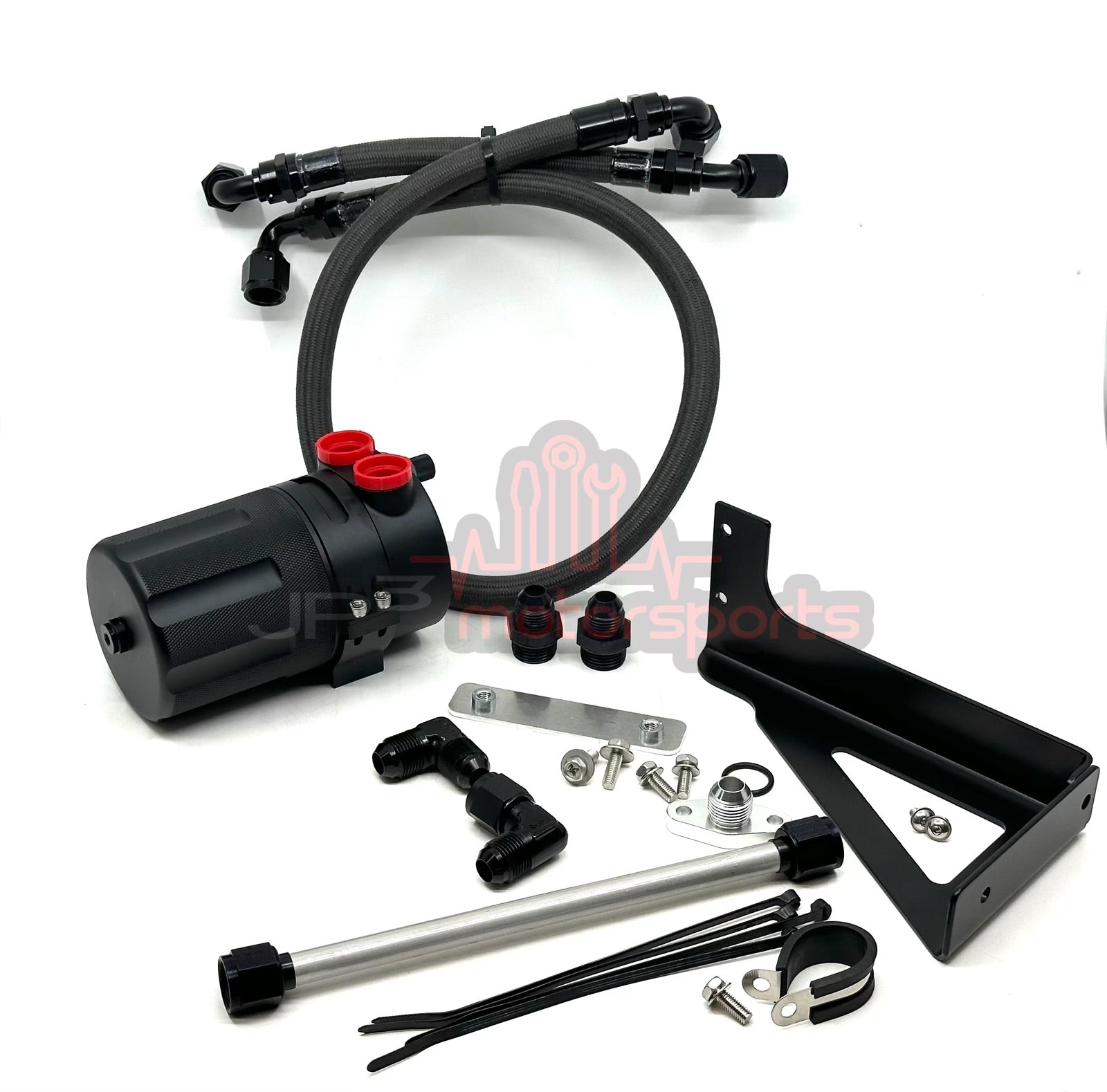 Mazda RX7 FD3S Assembled LARGE Catch Can Kit with RaceRite Hose