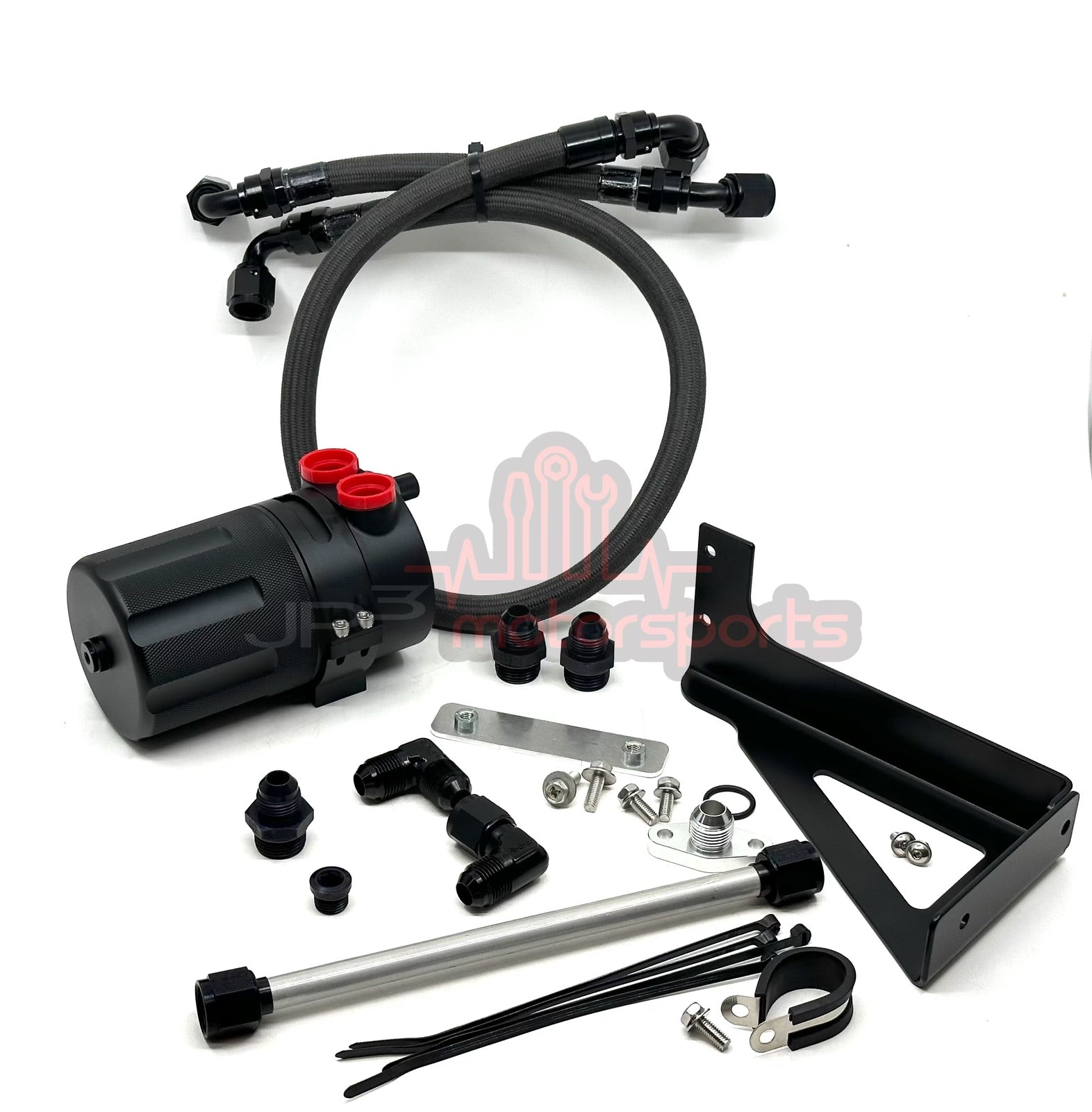 Mazda RX7 FD3S Assembled LARGE Catch Can Kit for Turblown Oil Filler Neck with RaceRite Hose