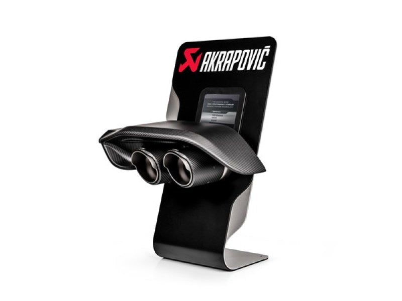 Akrapovic Counter Display with Sample Tail Pipe Set and Carbon Diffuser (High Gloss)