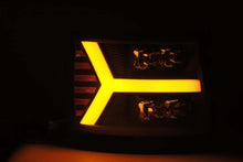 Load image into Gallery viewer, AlphaRex 07-13 Chevy 1500HD NOVA LED Proj Headlights Plank Style Gloss Blk w/Activ Light/Seq Signal