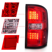 Load image into Gallery viewer, ANZO 2014-2018 GMC Sierra LED Tail Lights Black Housing Red/Clear Lens